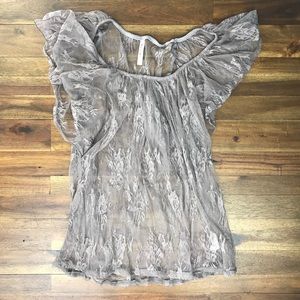 Francesca’s Taupe Miami Sleeveless Blouse Size Med